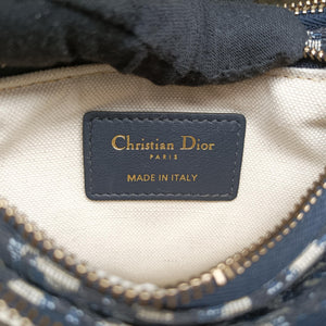 Pre-owned Christian Dior Saddle Navy×Gray Jacquard shoulderbag | stylenewstar