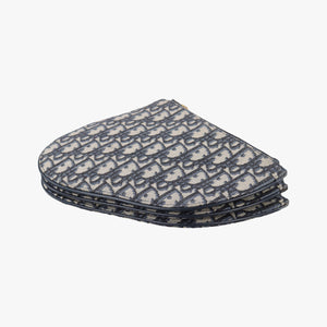 Pre-owned Christian Dior Saddle Navy×Gray Jacquard shoulderbag | stylenewstar