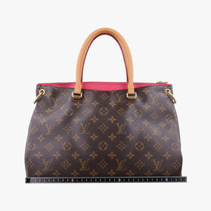 Pre-owned Louis Vuitton PALLAS brown×SAFRAN Monogram Canvas×calf leather M40929 shoulderbag | stylenewstar