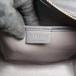 Pre-owned Celine luggage nano shopper Beige x Black x Purple leather x Suede shoulderbag | stylenewstar