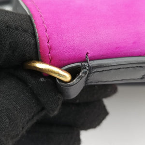 Pre-owned Celine luggage nano shopper Beige x Black x Purple leather x Suede shoulderbag | stylenewstar