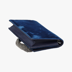 Pre-owned Yves Saint Laurent KATE Navy velour 491521 shoulderbag | stylenewstar