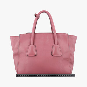 Pre-owned Prada Twin Pocket Winged Tote Pink Leather BN2619 shoulderbag | stylenewstar