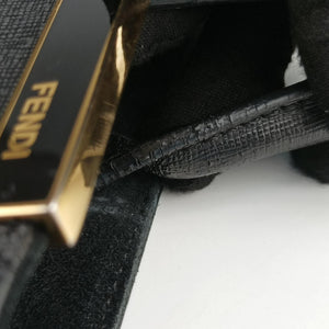 Pre-owned Fendi 2 JOURS Black Leather 8BH250 shoulderbag | stylenewstar