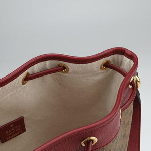 Pre-owned Gucci Doraemon collaboration Brown x red PVC coated canvas×Leather 655597 shoulderbag | stylenewstar