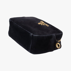 Pre-owned Prada Velluto Black Velour 1BH076 shoulderbag | stylenewstar