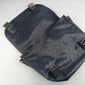 Vintage Gucci GG Plus Messenger Black PVC coated canvas 201732 shoulderbag | stylenewstar