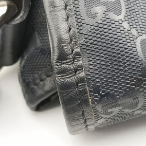 Vintage Gucci GG Plus Messenger Black PVC coated canvas 201732 shoulderbag | stylenewstar