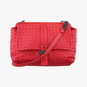 Pre-owned Bottega Veneta Intrecciato Red lambskin shoulderbag | stylenewstar