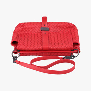 Pre-owned Bottega Veneta Intrecciato Red lambskin shoulderbag | stylenewstar