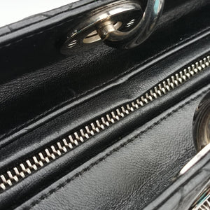 Pre-owned Christian Dior Lady Dior Black lambskin shoulderbag | stylenewstar