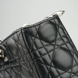 Pre-owned Christian Dior Lady Dior Black lambskin shoulderbag | stylenewstar