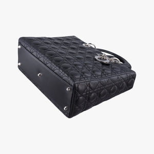 Pre-owned Christian Dior Lady Dior Black lambskin shoulderbag | stylenewstar