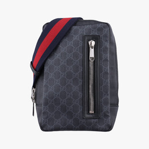Secondhand Gucci GG Supreme Navy x Black PVC coated canvas 478325 bum bag/waist bag | stylenewstar