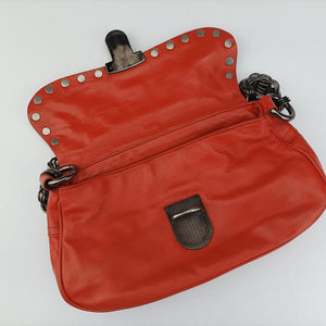 Pre-owned Prada Studded Orange Leather shoulderbag | stylenewstar