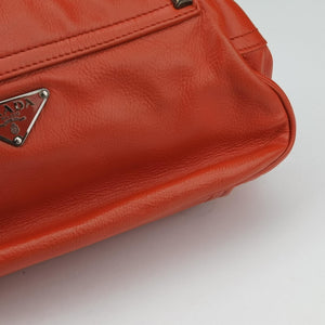 Pre-owned Prada Studded Orange Leather shoulderbag | stylenewstar