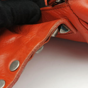 Pre-owned Prada Studded Orange Leather shoulderbag | stylenewstar