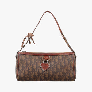Secondhand Christian Dior Trotter Romantic Brown PVC coated canvas×Leather shoulderbag | stylenewstar