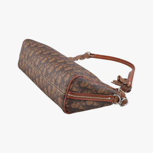 Secondhand Christian Dior Trotter Romantic Brown PVC coated canvas×Leather shoulderbag | stylenewstar