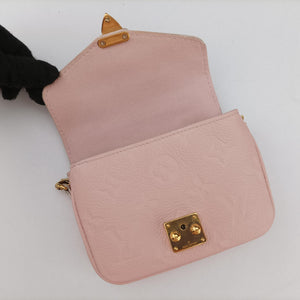 Pre-owned Louis Vuitton Micro Metis Pouch Chain Monogram Rose Pomelo Monogram Empreinte M81389 shoulderbag | stylenewstar