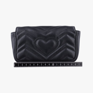 Pre-owned Gucci GG Marmont Black Leather 476433 shoulderbag | stylenewstar