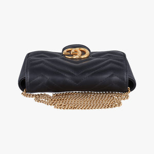 Pre-owned Gucci GG Marmont Black Leather 476433 shoulderbag | stylenewstar