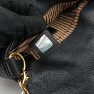 Pre-owned Fendi Fendista Pochette Black Leather 8M0276 shoulderbag | stylenewstar