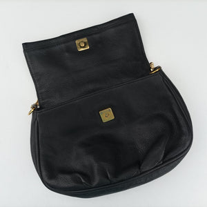 Pre-owned Fendi Fendista Pochette Black Leather 8M0276 shoulderbag | stylenewstar