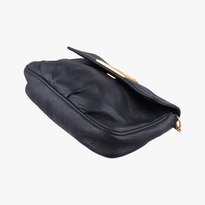 Pre-owned Fendi Fendista Pochette Black Leather 8M0276 shoulderbag | stylenewstar