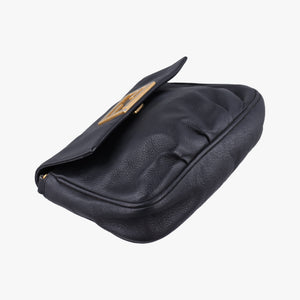Pre-owned Fendi Fendista Pochette Black Leather 8M0276 shoulderbag | stylenewstar