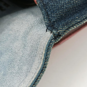 Pre-owned Prada Etiquette Blue Denim x Leather shoulderbag | stylenewstar