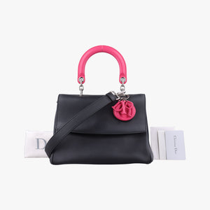 Pre-owned Christian Dior Be Dior Black × Rose Red Leather shoulderbag | stylenewstar