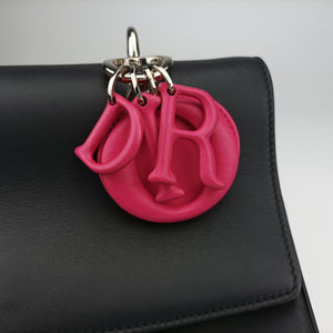 Pre-owned Christian Dior Be Dior Black × Rose Red Leather shoulderbag | stylenewstar