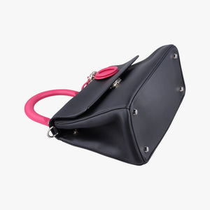 Pre-owned Christian Dior Be Dior Black × Rose Red Leather shoulderbag | stylenewstar