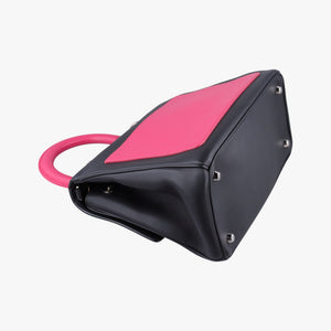 Pre-owned Christian Dior Be Dior Black × Rose Red Leather shoulderbag | stylenewstar