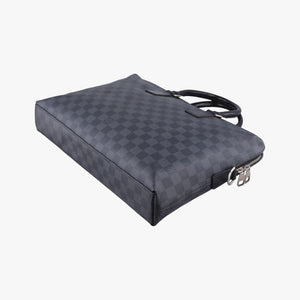 Pre-owned Louis Vuitton Porte Documents Jour Noir Damier Graphite N48224 shoulderbag | stylenewstar