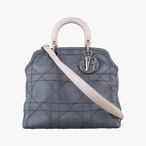 Pre-owned Christian Dior granville Gray × Pink lambskin shoulderbag | stylenewstar