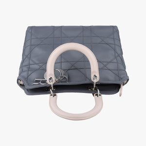 Pre-owned Christian Dior granville Gray × Pink lambskin shoulderbag | stylenewstar