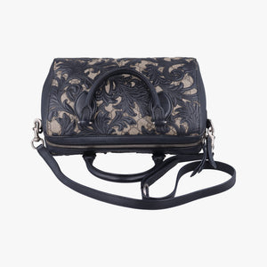 Pre-owned Gucci Arabesque Boston Beige×Black PVC coated canvas×Leather 409529 shoulderbag | stylenewstar