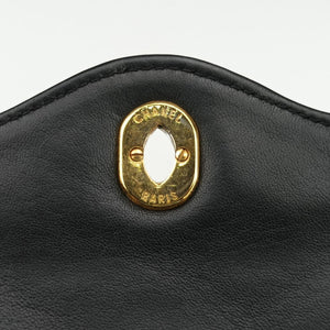 Vintage Chanel Matelasse W Flap Chain Black lambskin shoulderbag | stylenewstar