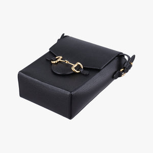 Pre-owned Gucci Horsebit 1955 Black Leather 732302 shoulderbag | stylenewstar