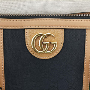 Pre-owned Gucci Ophidia Black × Brown × Multicolor Leather×Canvas 715774 shoulderbag | stylenewstar