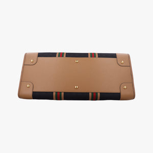 Pre-owned Gucci Ophidia Black × Brown × Multicolor Leather×Canvas 715774 shoulderbag | stylenewstar
