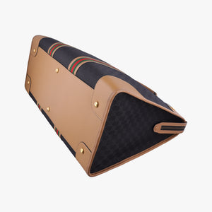 Pre-owned Gucci Ophidia Black × Brown × Multicolor Leather×Canvas 715774 shoulderbag | stylenewstar