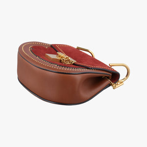 Pre-owned Chloe DREW Red × Brown Leather×Suede shoulderbag | stylenewstar