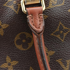 Pre-owned Louis Vuitton PALLAS Brown×Noir Monogram Canvas×calf leather M41175 handbag | stylenewstar