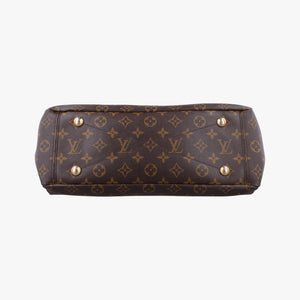 Pre-owned Louis Vuitton PALLAS Brown×Noir Monogram Canvas×calf leather M41175 handbag | stylenewstar