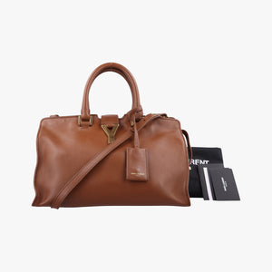 Pre-owned Yves Saint Laurent Y Ligne Petit Cabas Brown Leather 311210 shoulderbag | stylenewstar