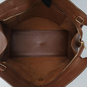 Pre-owned Yves Saint Laurent Y Ligne Petit Cabas Brown Leather 311210 shoulderbag | stylenewstar