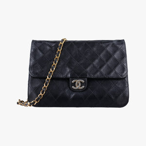 Pre-owned Chanel Matelasse 25 Push Lock Chain Black lambskin A03570 shoulderbag | stylenewstar